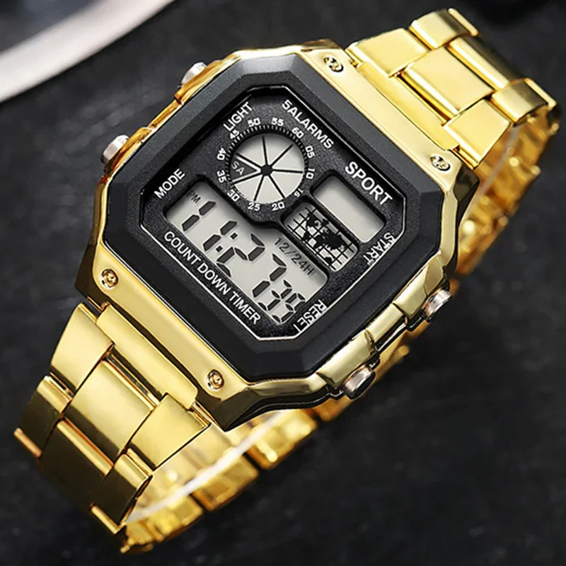 Varston Digitaluhr – Unisex-Modell mit Digitalanzeige und Edelstahlarmband