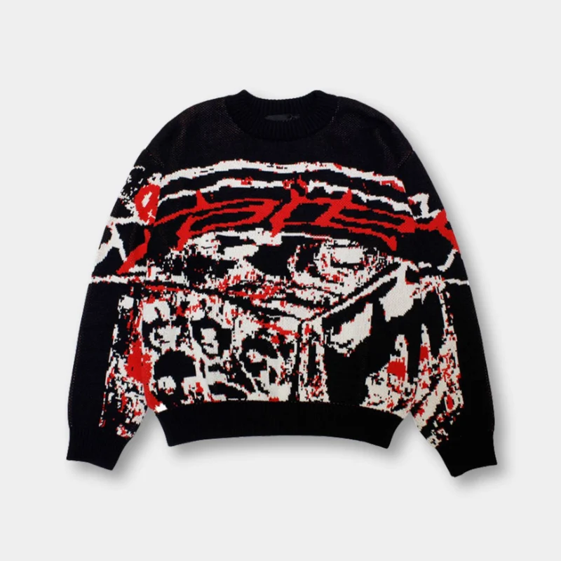 GraphiKnit Sweater – Unisex Strickpullover mit grafischem Design