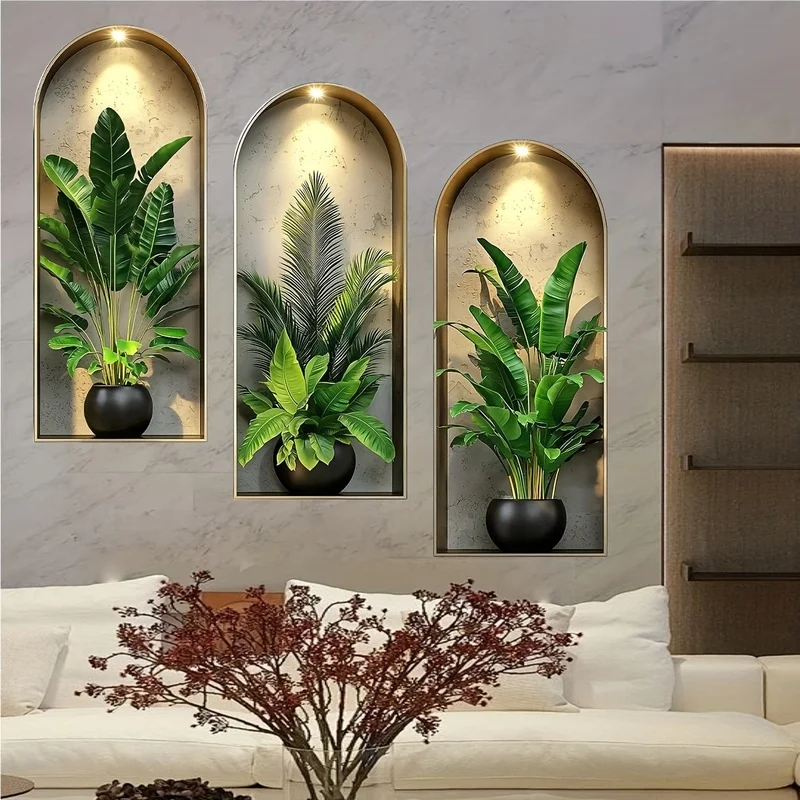Plantio Wandsticker-Set – Selbstklebende PVC-Aufkleber für Innenwände (3-teilig)
