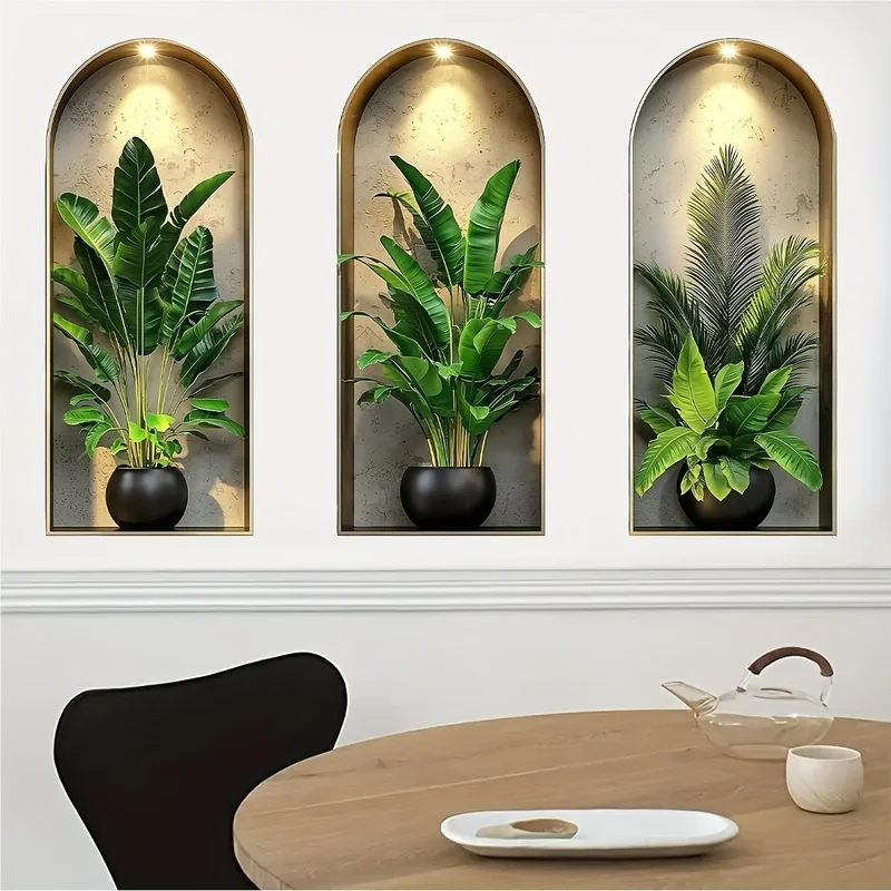 Plantio Wandsticker-Set – Selbstklebende PVC-Aufkleber für Innenwände (3-teilig)