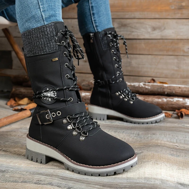Arvella Knit Mid-Calf Boots – Praktische Stiefel für die kühleren Jahreszeiten