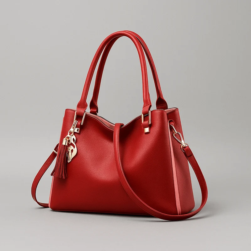 Florena Handtasche – Klassische Tasche mit dekorativen Details und verstellbarem Schulterriemen