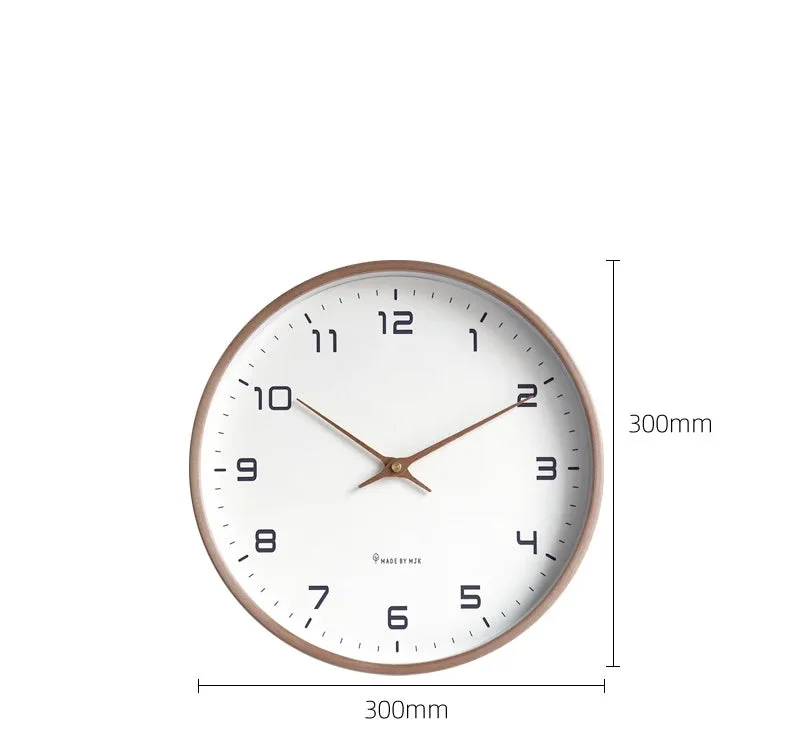 Nordello Holz-Wanduhr – Runde geräuscharme Quarzuhr (verschiedene Größen)