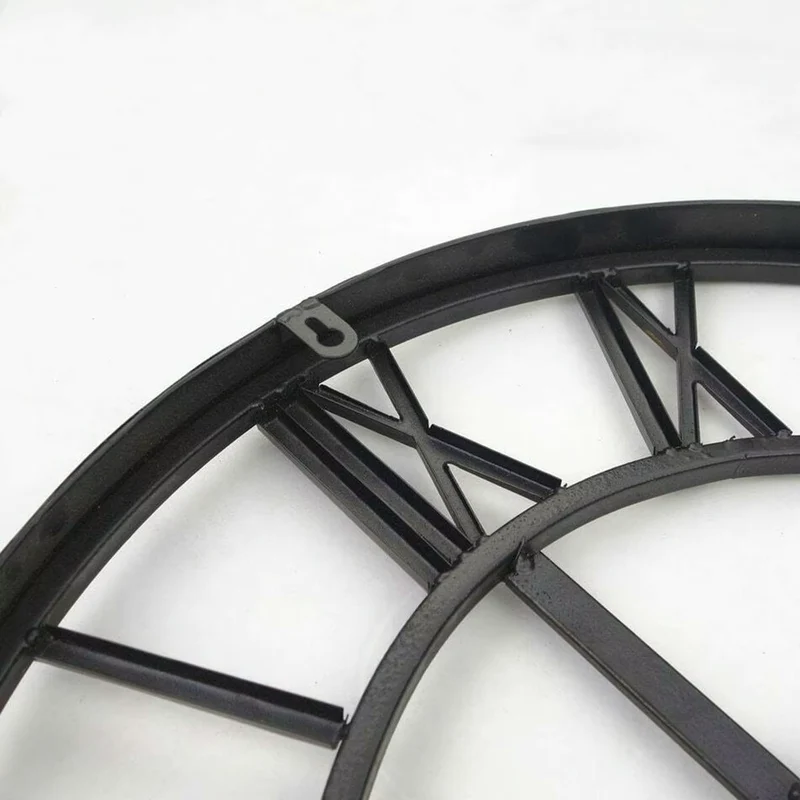Rundaro Metall-Wanduhr – Runde Quarzuhr mit römischen Ziffern (40 cm)
