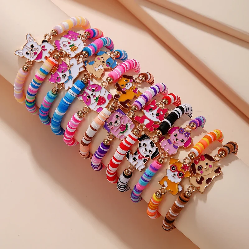 Lunira Armbänder-Set – Elastische Perlenarmbänder mit Anhängern (12-teilig)