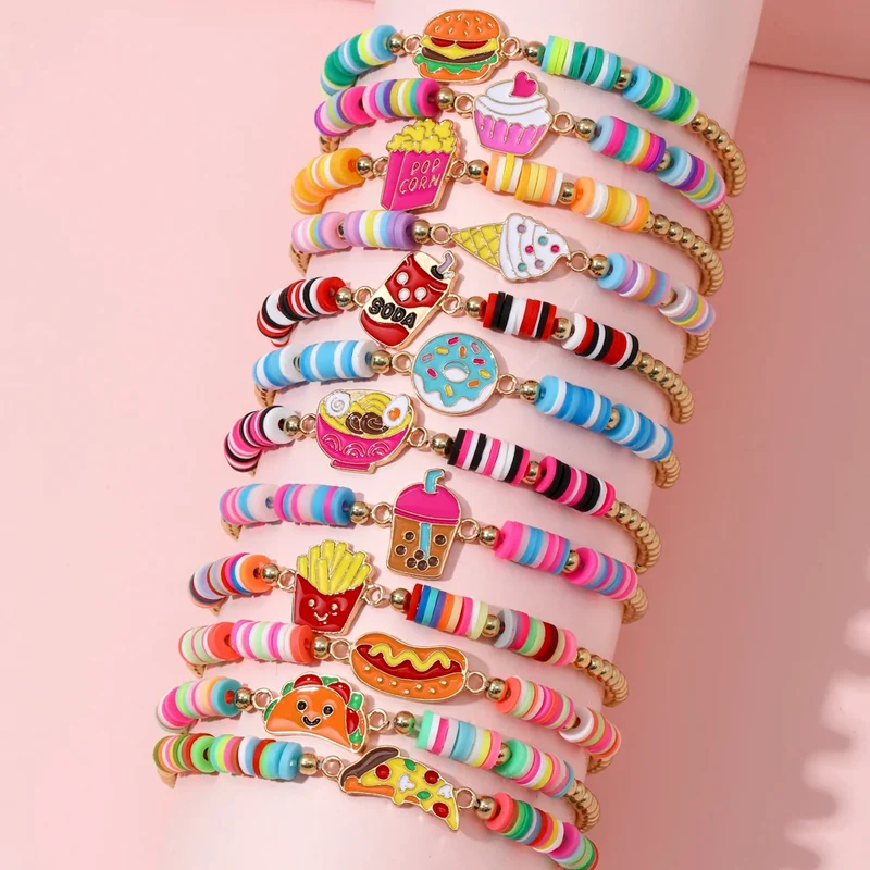 Lunira Armbänder-Set – Elastische Perlenarmbänder mit Anhängern (12-teilig)