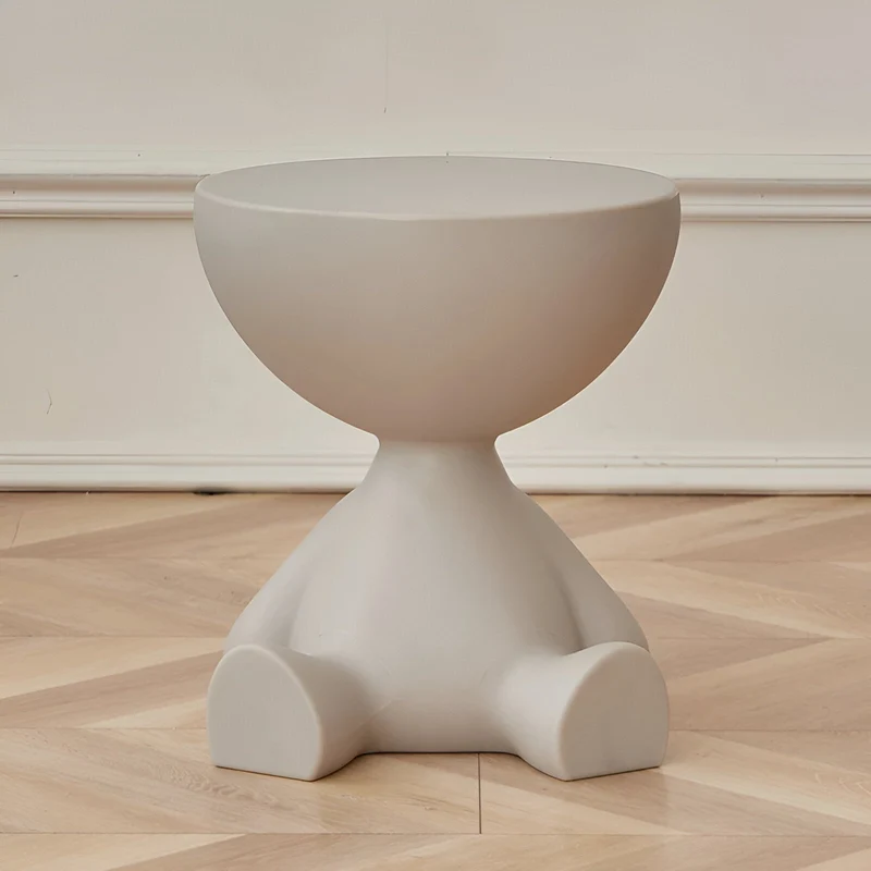 Ylix Couchtisch – Runder Beistelltisch aus Kunststoff