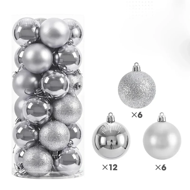 Virela Weihnachtskugeln – Set mit 24 Stück in verschiedenen Größen