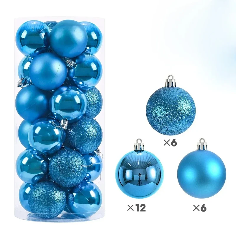 Virela Weihnachtskugeln – Set mit 24 Stück in verschiedenen Größen