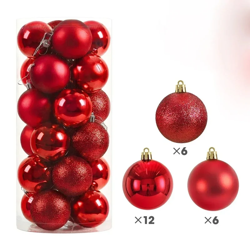 Virela Weihnachtskugeln – Set mit 24 Stück in verschiedenen Größen