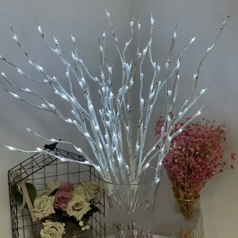 LumiBirch LED-Zweiglicht – Batteriebetriebene Dekobirke für Innen & Außen