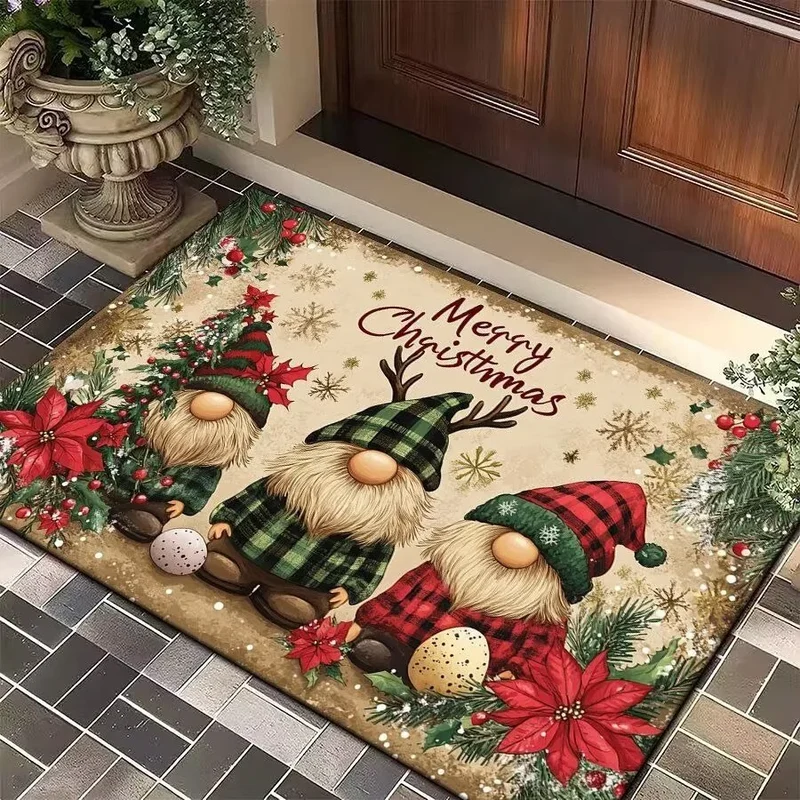 FestivaDoor Weihnachts-Fußmatte – Rutschfeste Polyester-Matte mit saisonalem Motiv
