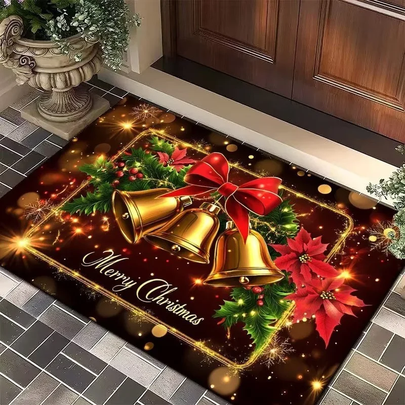 FestivaDoor Weihnachts-Fußmatte – Rutschfeste Polyester-Matte mit saisonalem Motiv