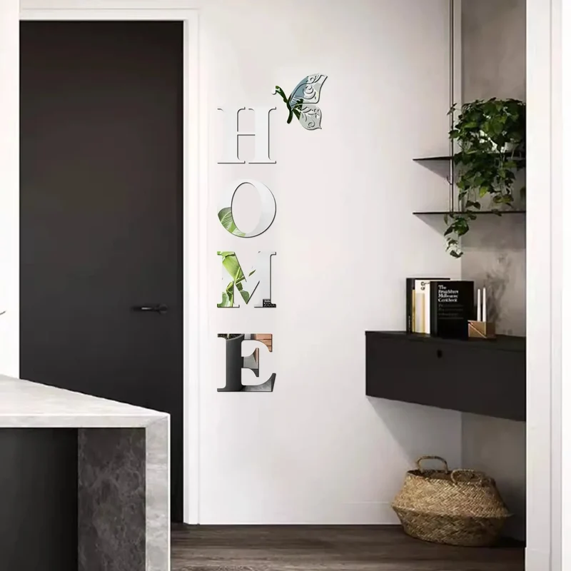Mirano Wanddekoration – 3D-Spiegel-Wandaufkleber „HOME“