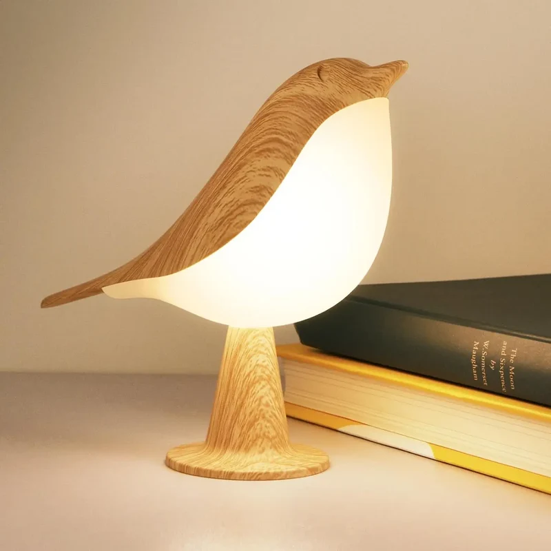 Lunavo LED-Tischlampe – Vogel-Nachtlicht mit Touch-Steuerung