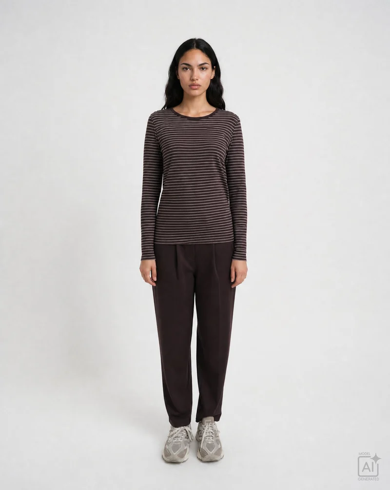 Fitted Lonsleeve Striped