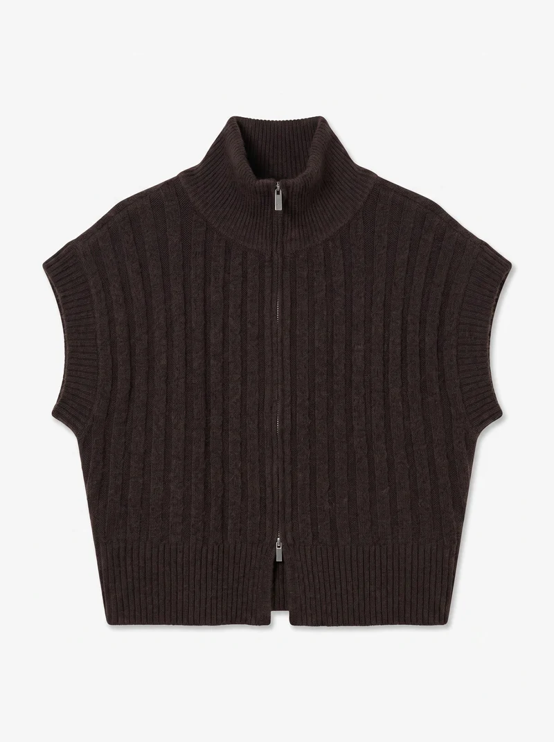 Vmbang Rib Sl Highneck Zipper Vest Noos