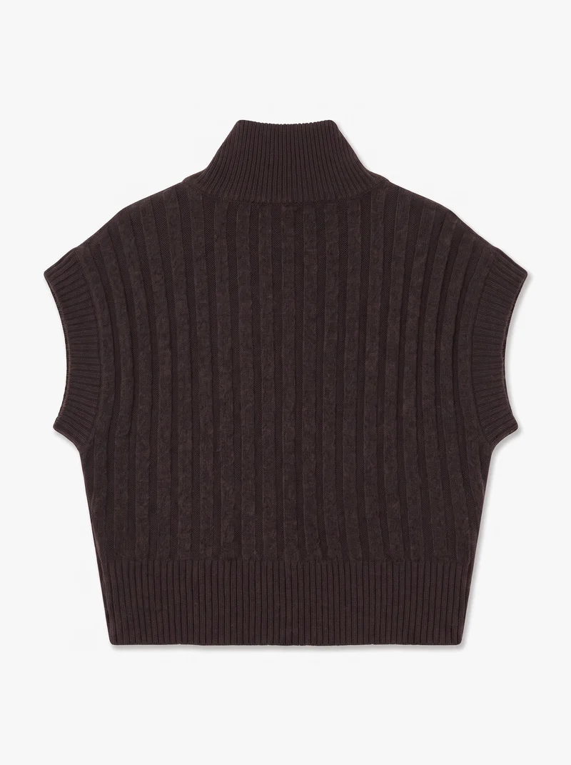 Vmbang Rib Sl Highneck Zipper Vest Noos