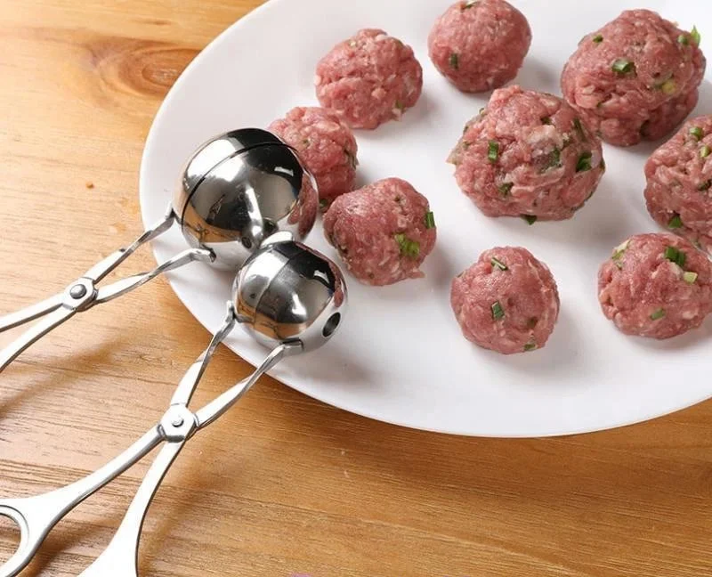 Culina Fleischklößchenformer – Edelstahl-Küchenzange für Fleisch- und Reisbällchen