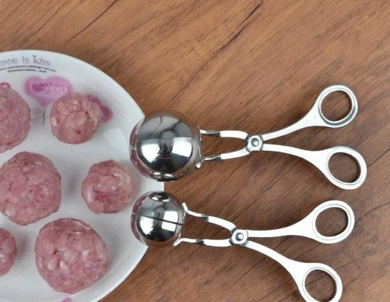 Culina Fleischklößchenformer – Edelstahl-Küchenzange für Fleisch- und Reisbällchen