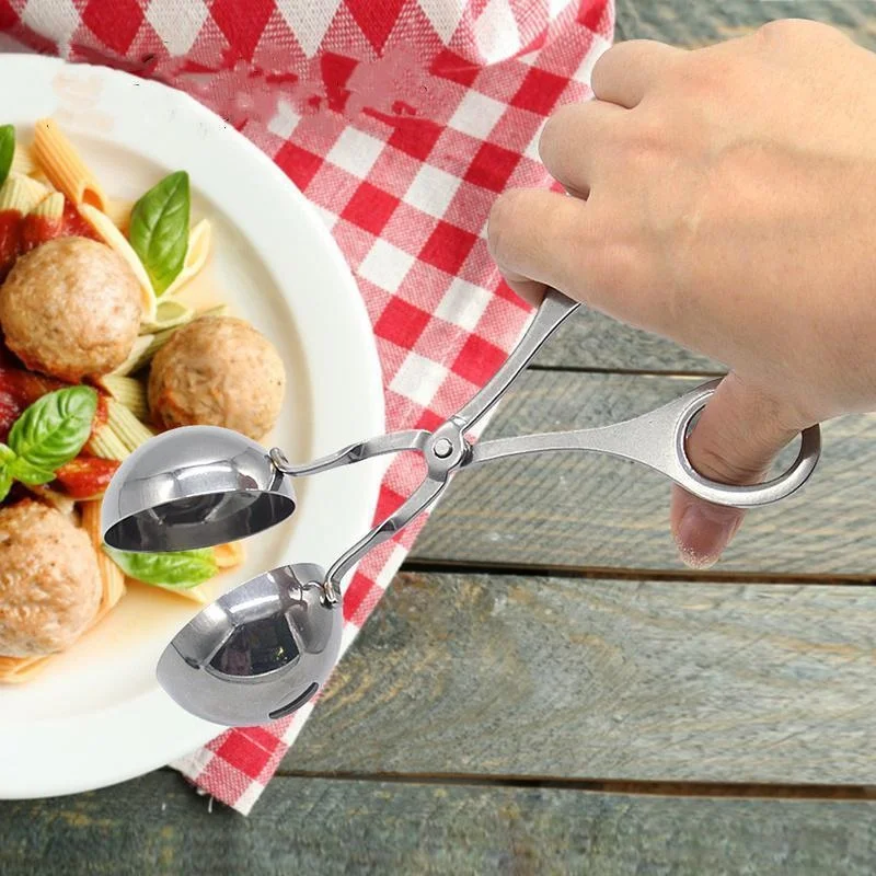 Culina Fleischklößchenformer – Edelstahl-Küchenzange für Fleisch- und Reisbällchen