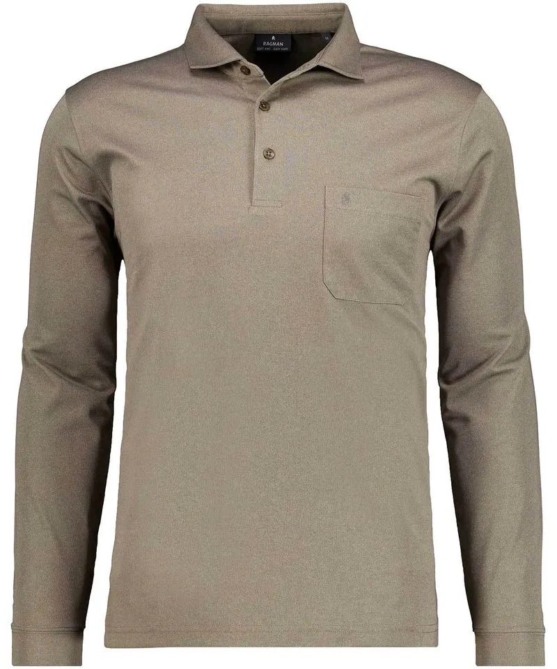 Softknit-Poloshirt uni, Langarm