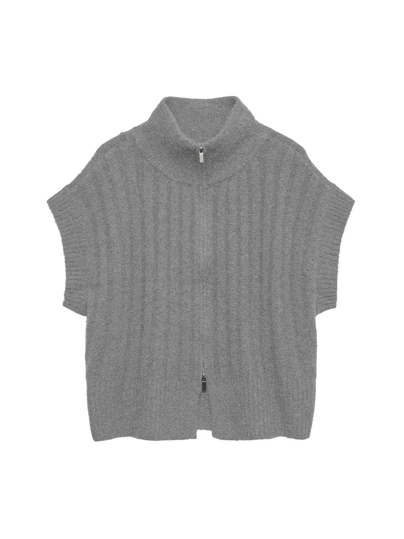 Vmbang Rib Sl Highneck Zipper Vest Noos