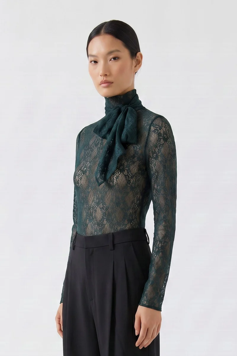 Langarmshirt Spitze