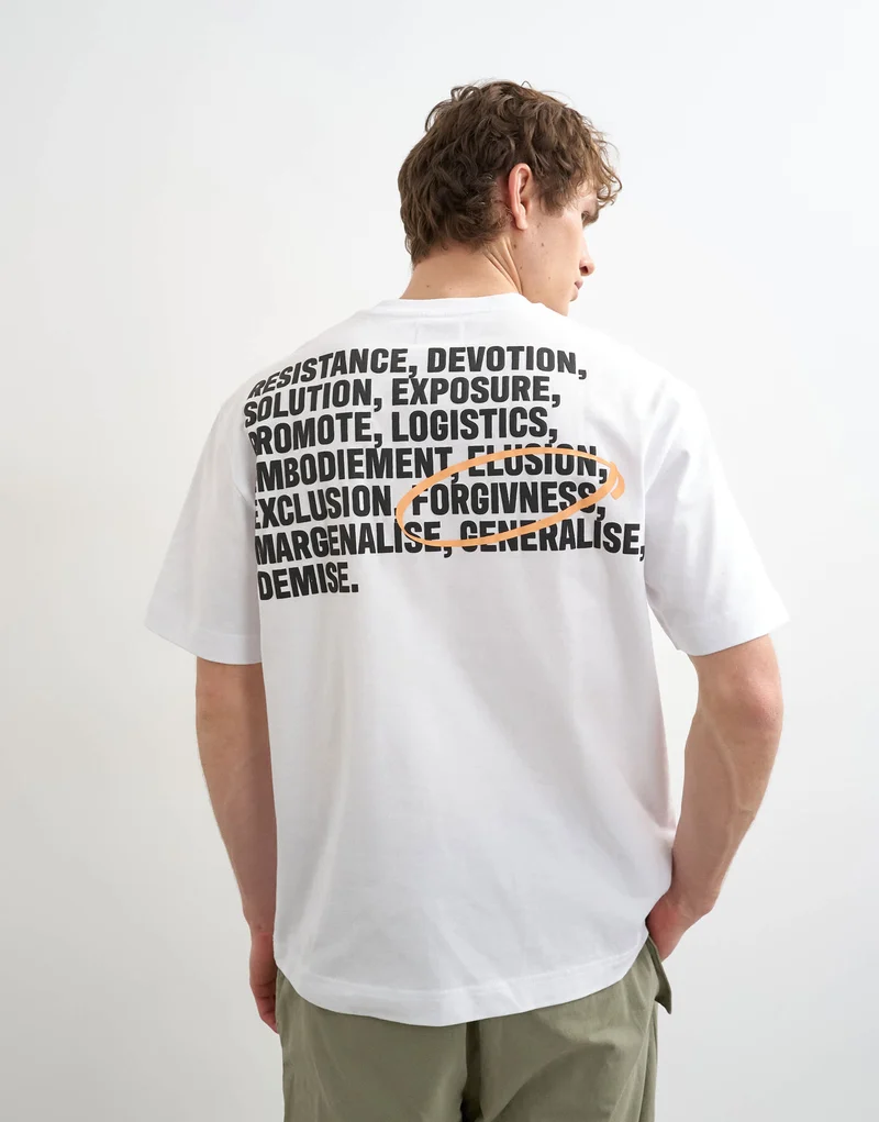 Topman relaxed fit t-shirt with front and back forgiveness print in black