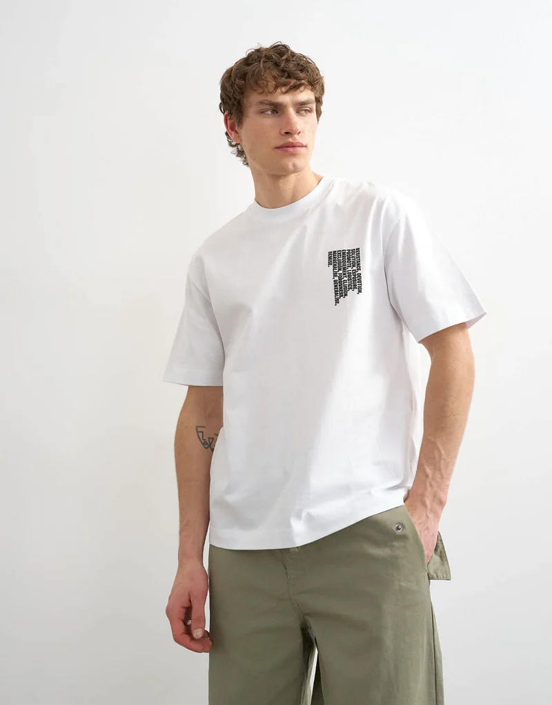 Topman relaxed fit t-shirt with front and back forgiveness print in black