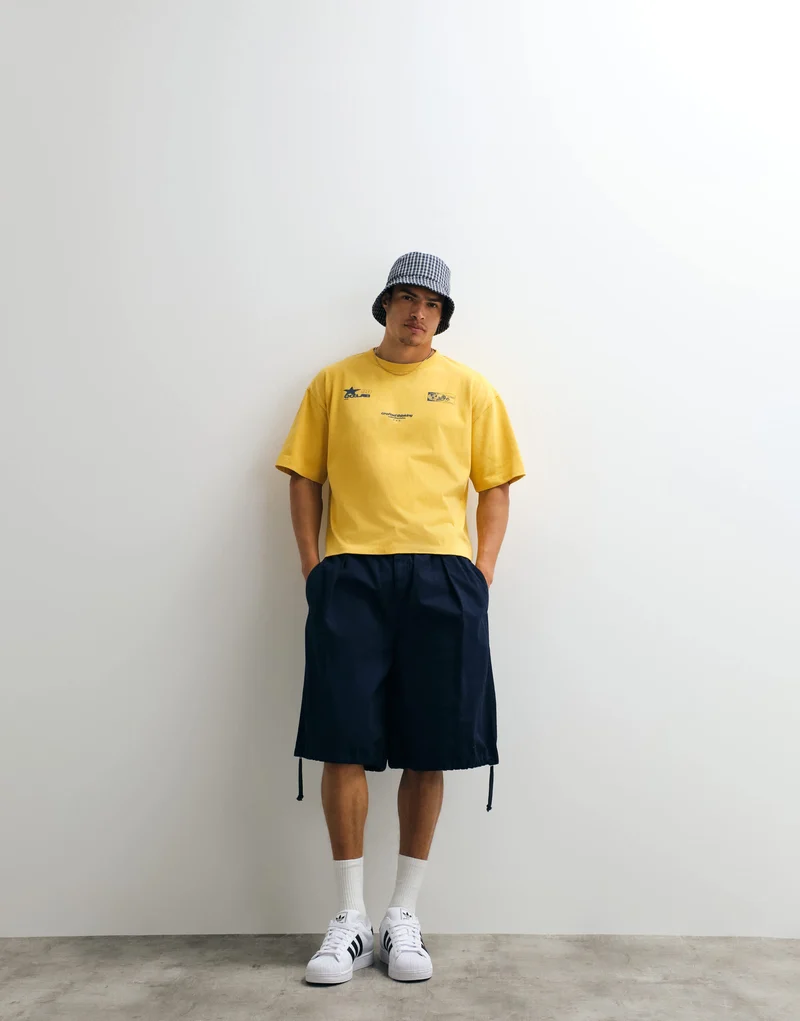 Topman balloon fit ripstop short in navy