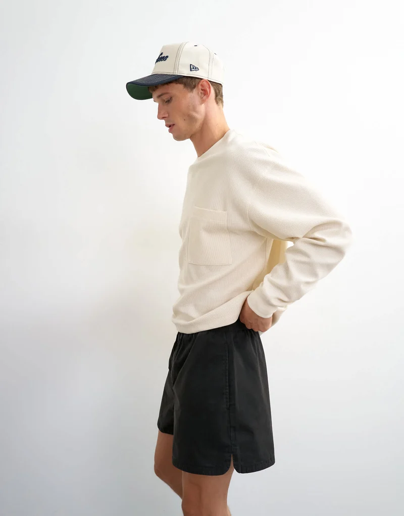 Topman micro fit short in black