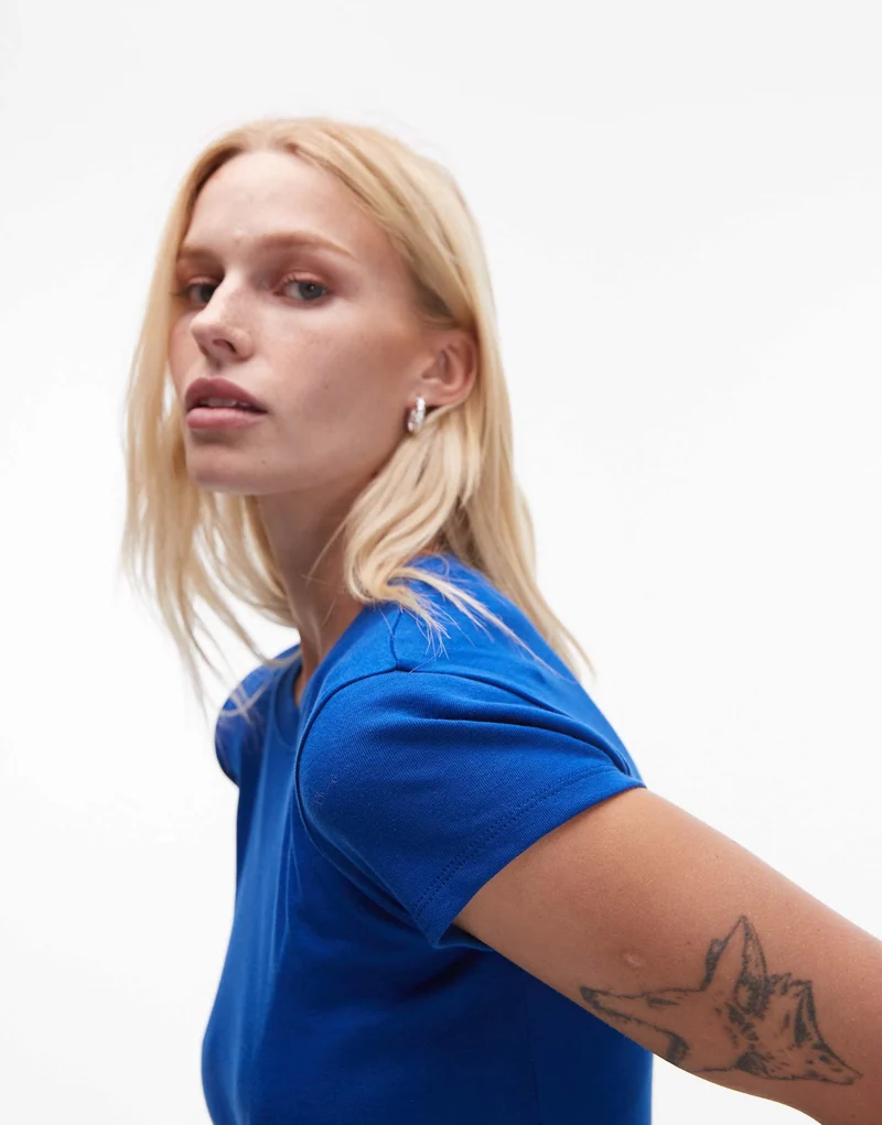 Topshop everyday tee in bright cobalt