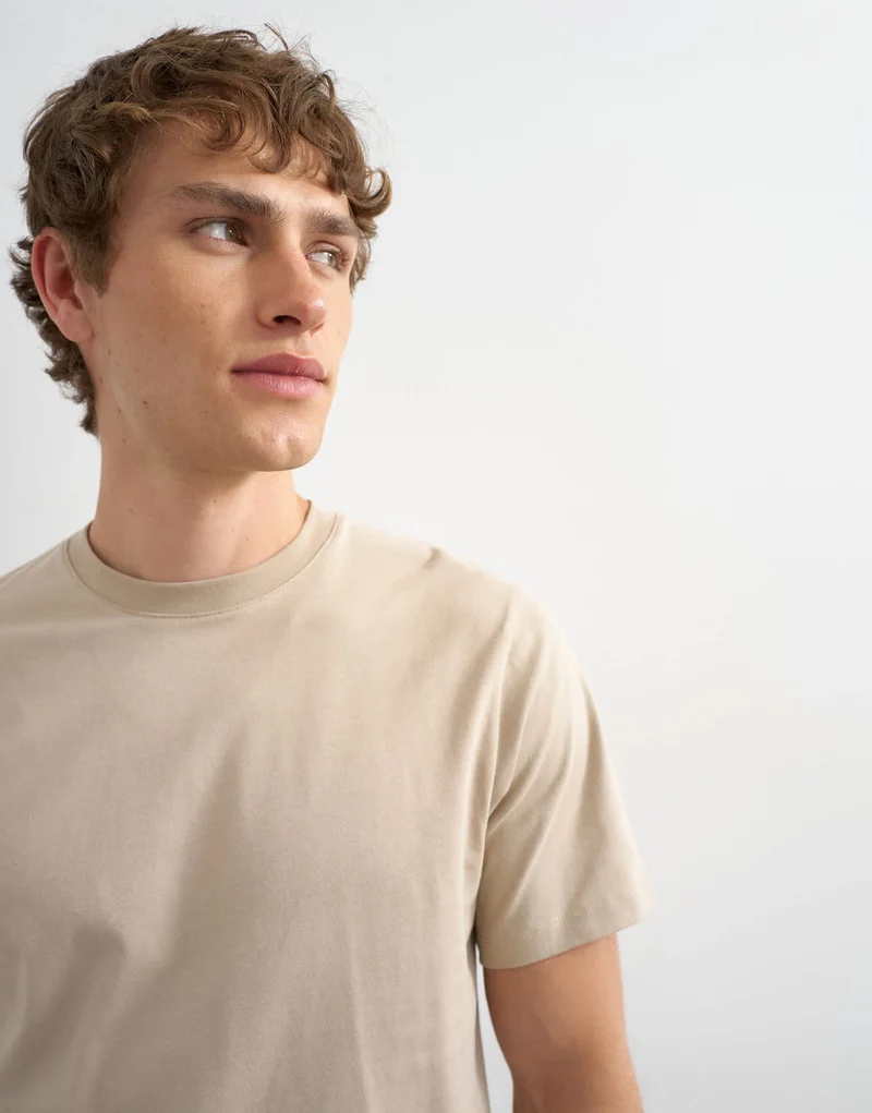 Topman classic fit t-shirt in stone