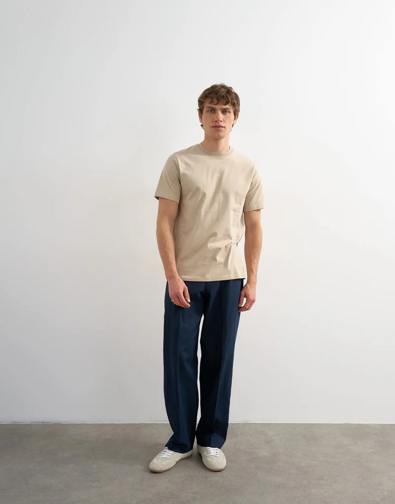 Topman classic fit t-shirt in stone