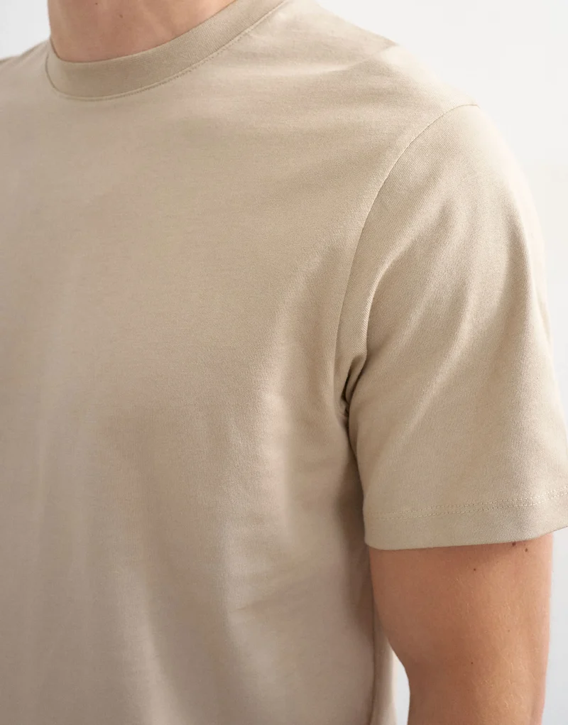 Topman classic fit t-shirt in stone