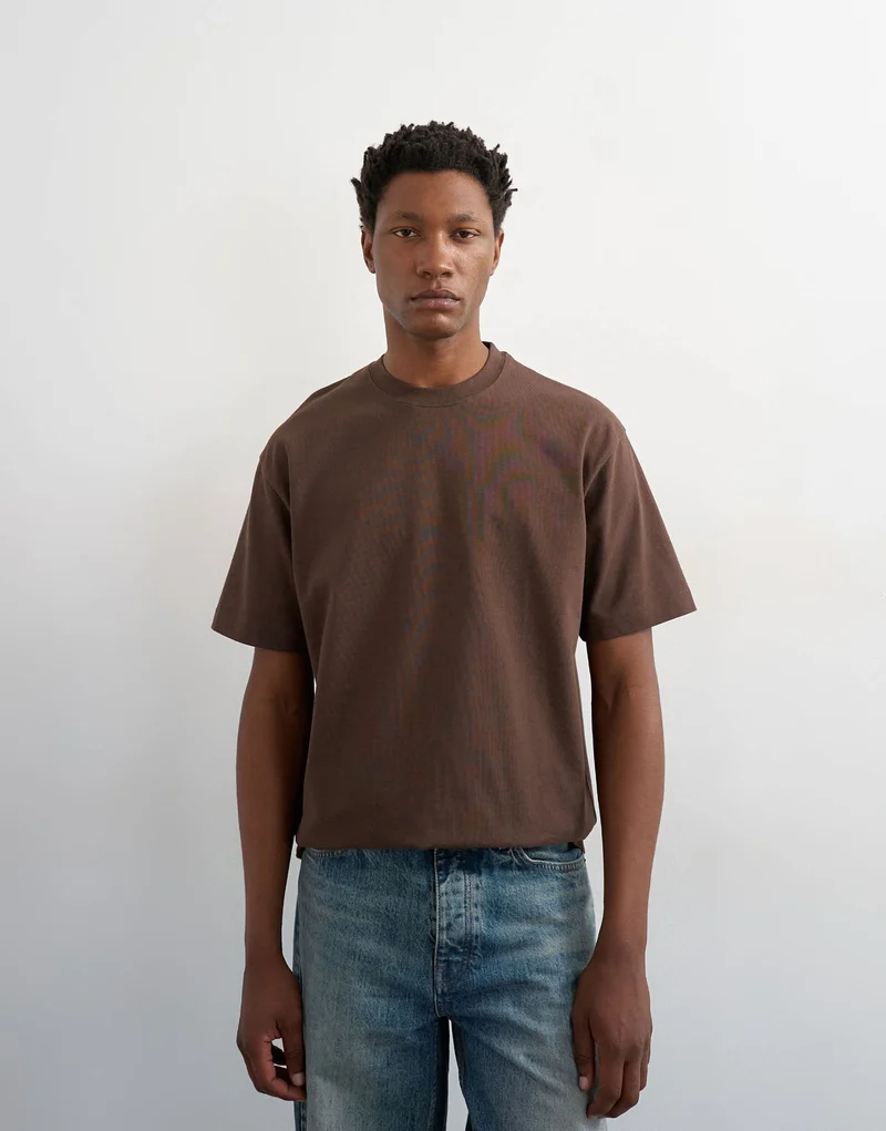 Topman 3 pack relaxed fit t-shirt in brown, stone and blue