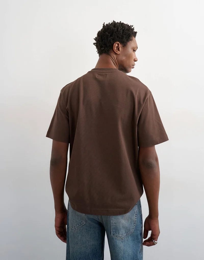 Topman 3 pack relaxed fit t-shirt in brown, stone and blue