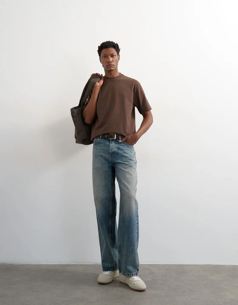 Topman 3 pack relaxed fit t-shirt in brown, stone and blue
