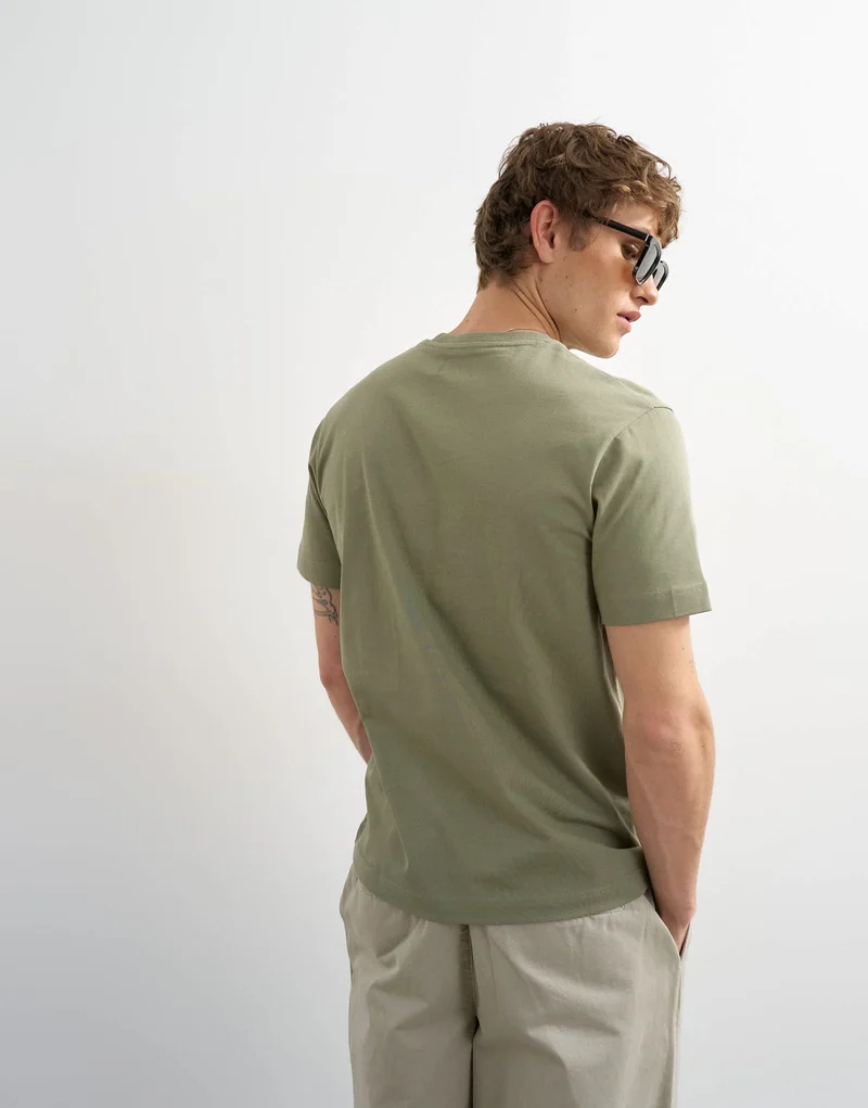 Topman classic fit t-shirt in khaki