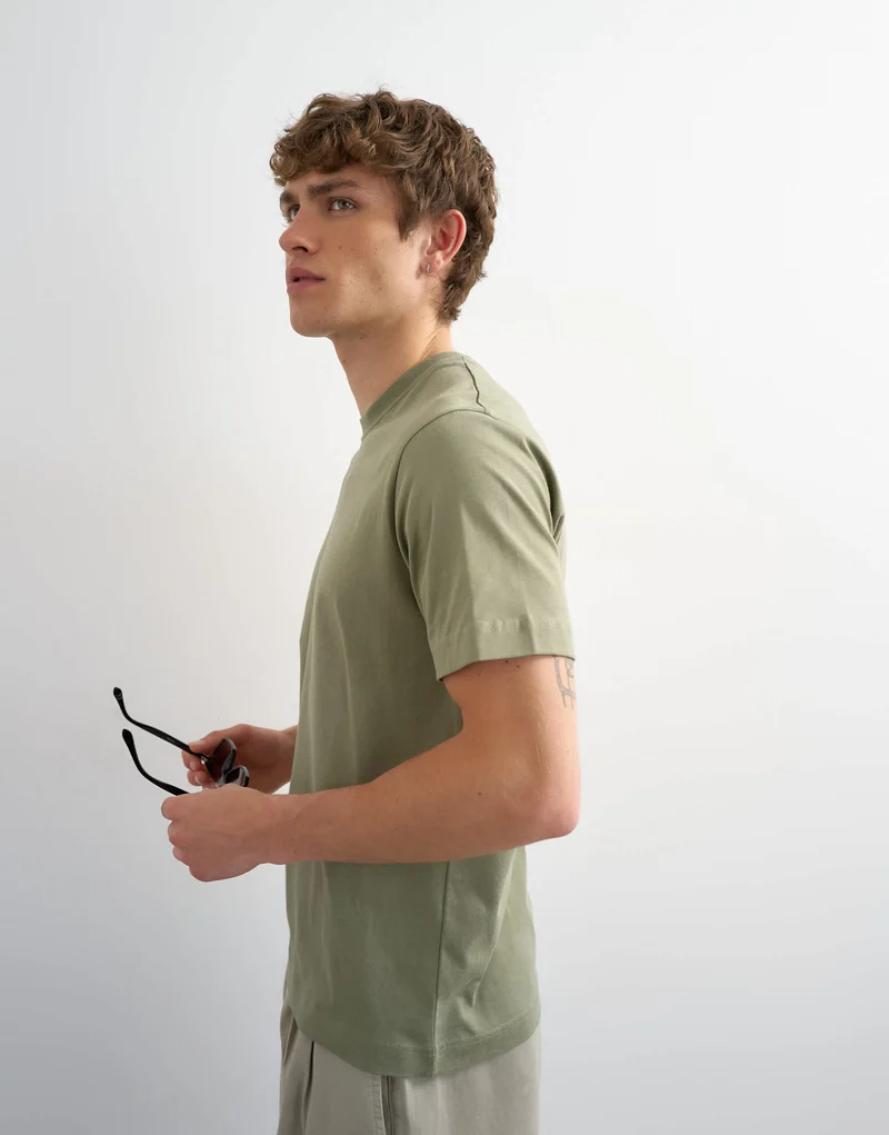 Topman classic fit t-shirt in khaki