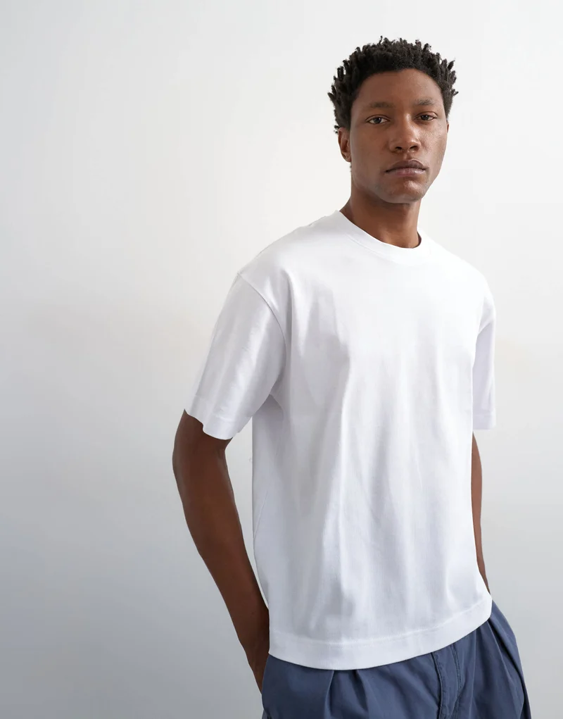 Topman relaxed fit cropped t-shirt in white