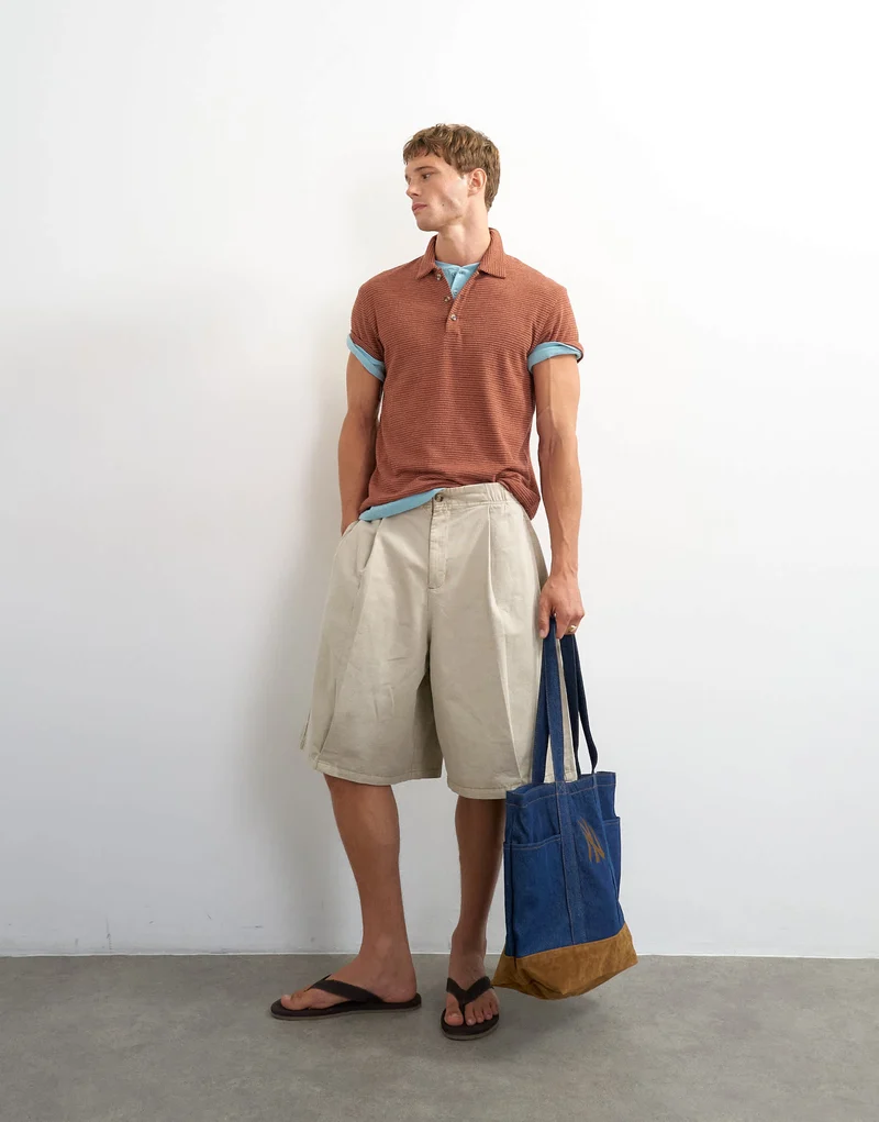 Topman classic fit textured polo in burnt orange