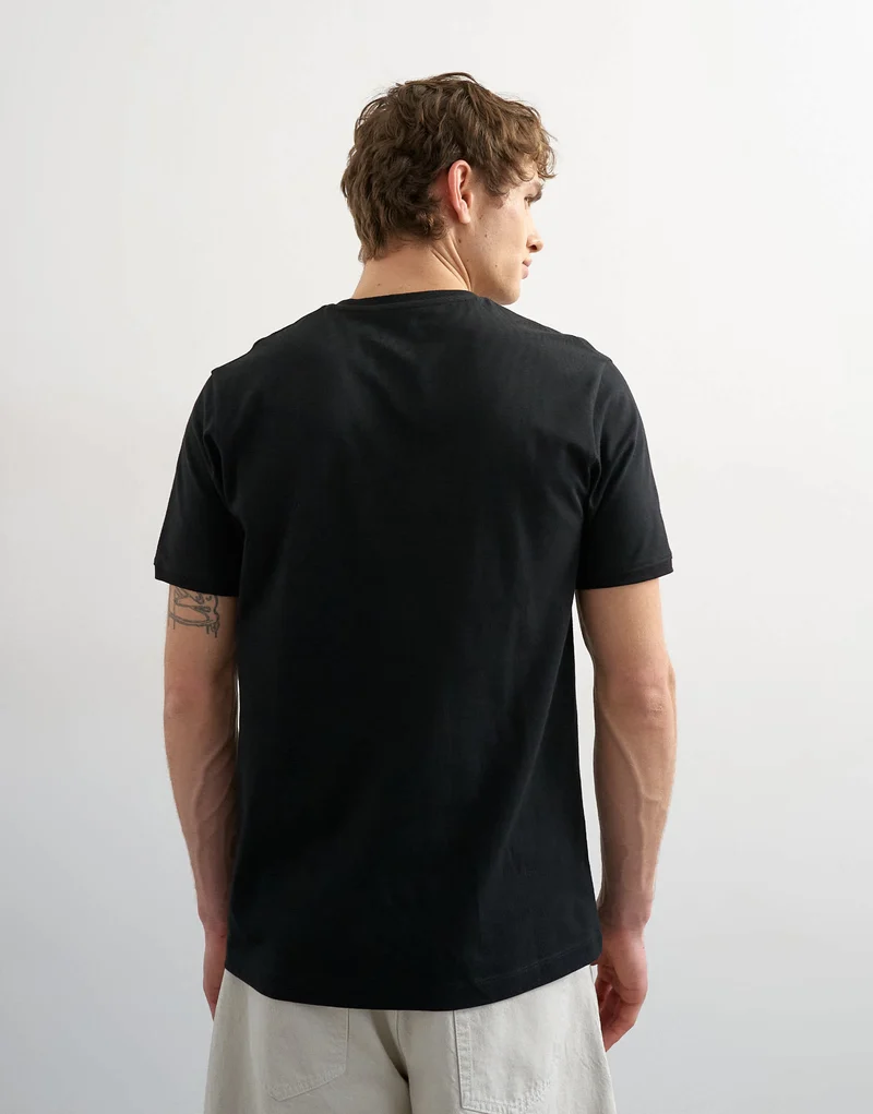 Topman classic fit v neck t-shirt in black