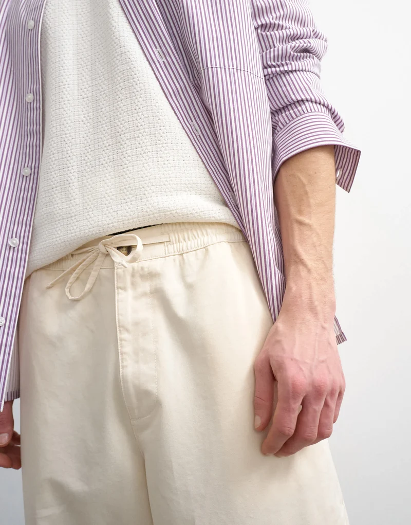 Topman baggy fit trousers with side pockets in cream