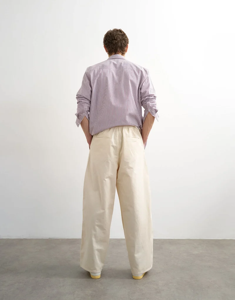Topman baggy fit trousers with side pockets in cream