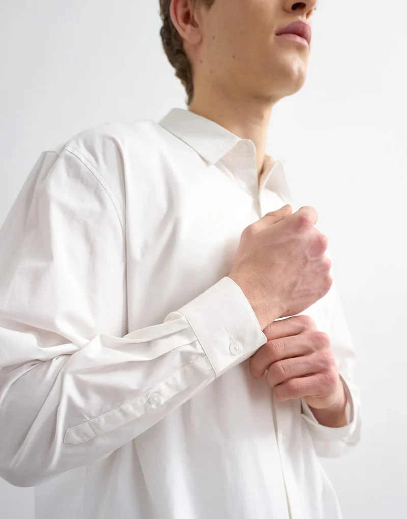 Topman relaxed fit poplin shirt in white