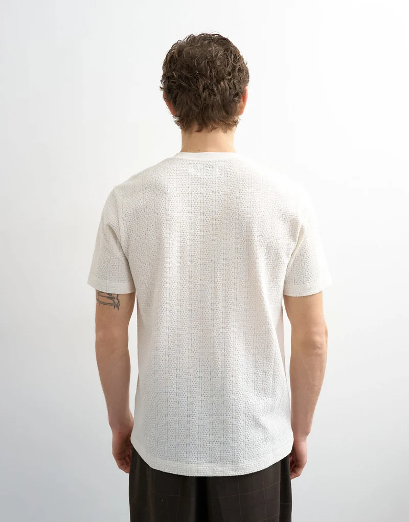 Topman classic fit textured t-shirt in cream