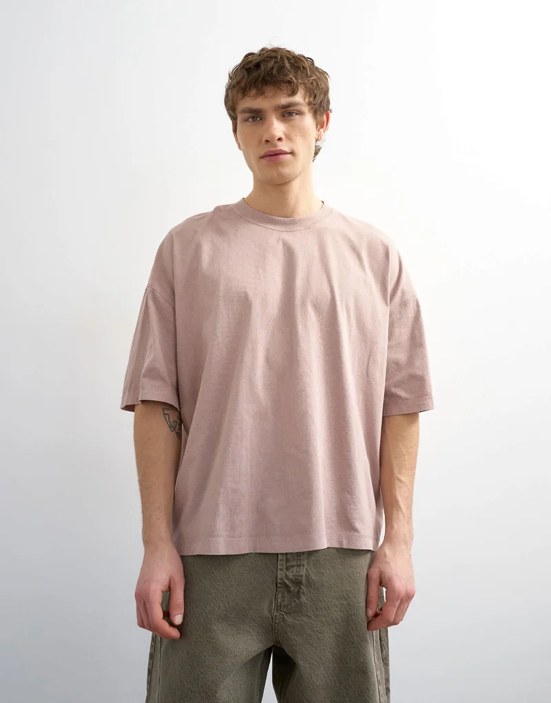 Topman boxy fit t-shirt in washed pink