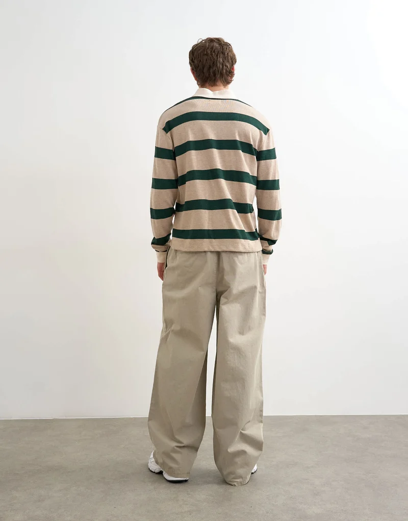 Topman baggy fit trousers with pleats in stone